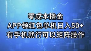 （11545期）零成本撸金，APP领红包，单机日入50+，有手机就行，可以矩阵操作-网创项目总站