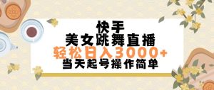 （11565期）快手美女跳舞直播，轻松日入3000+简单无脑-网创项目总站