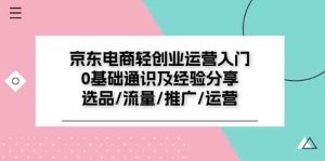 京东电商轻创业运营入门0基础通识及经验分享：选品/流量/推广/运营-网创项目总站