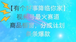 【有个好事降临你家】视频号爆火赛道，商品橱窗，分成计划，条条爆款【揭秘】-网创项目总站