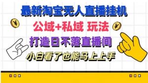 最新淘宝挂机无人直播 公域+私域玩法打造真正的日不落直播间 小白看了也能马上上手【揭秘】-网创项目总站