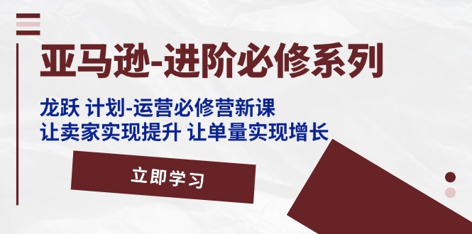 （11623期）亚马逊-进阶必修系列，龙跃 计划-运营必修营新课，让卖家实现提升 让单…-网创项目总站
