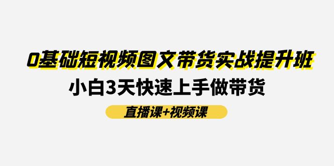 （11641期）0基础短视频图文带货实战提升班(直播课+视频课)：小白3天快速上手做带货-网创项目总站