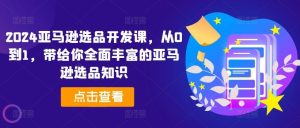 2024亚马逊选品开发课，从0到1，带给你全面丰富的亚马逊选品知识-网创项目总站