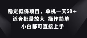 稳定低保项目，单机一天50+适合批量放大 操作简单 小白都可直接上手【揭秘】-网创项目总站