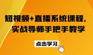 短视频+直播系统课程，实战导师手把手教学-网创项目总站