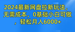 2024最新网盘拉新玩法，无需成本，0基础小白可做，轻松月入6000+-网创项目总站