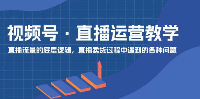 视频号直播运营教学：直播流量的底层逻辑，直播卖货过程中遇到的各种问题-网创项目总站