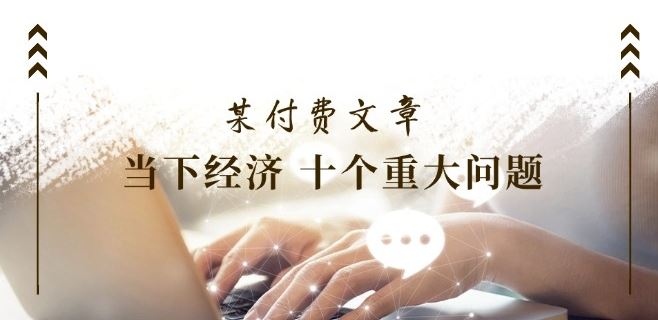 某付费文章《当下经济 十个重大问题》覆盖了大家关心的全部经济类话题-网创项目总站