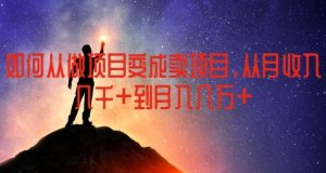 如何从做项目变成卖项目，从月收入几千到月入几万【揭秘】-网创项目总站