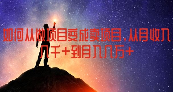 如何从做项目变成卖项目，从月收入几千到月入几万【揭秘】-网创项目总站