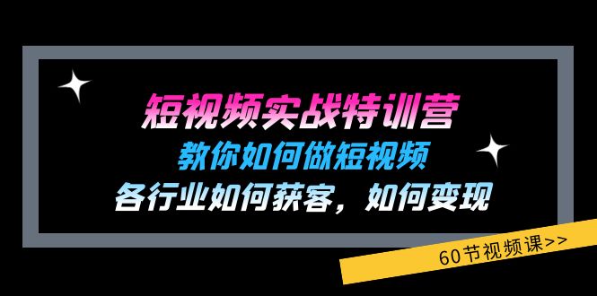 （11729期）短视频实战特训营：教你如何做短视频，各行业如何获客，如何变现 (60节)-网创项目总站