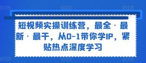 短视频实操训练营，最全·最新·最干，从0-1带你学IP，紧贴热点深度学习-网创项目总站