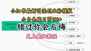 2024小红书引流创业粉史上最细教程，手把手教你引流【揭秘】-网创项目总站