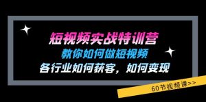 短视频实战特训营：教你如何做短视频，各行业如何获客，如何变现 (60节)-网创项目总站