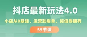 （11748期）抖店最新玩法4.0，小店从0基础、运营到爆单，你值得拥有（55节）-网创项目总站