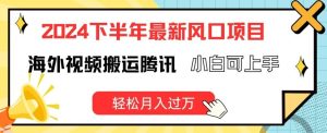 2024下半年最新风口项自，海外视频搬运腾讯，小白可上手，轻松月入过万【揭秘】-网创项目总站