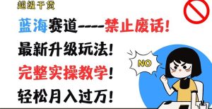 超级干货，蓝海赛道-禁止废话，最新升级玩法，完整实操教学，轻松月入过万【揭秘】-网创项目总站