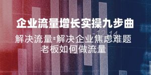 （11822期）企业流量增长实战九步曲，解决流量=解决企业焦虑难题，老板如何做流量-网创项目总站