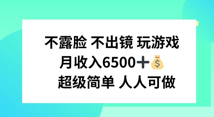 不露脸 不出境 玩游戏，月入6500 超级简单 人人可做【揭秘】-网创项目总站