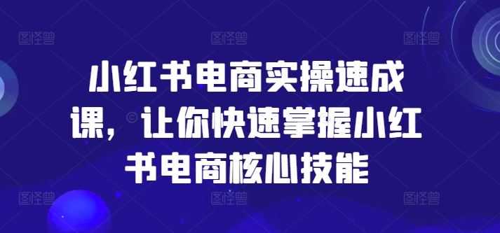 小红书电商实操速成课，让你快速掌握小红书电商核心技能-网创项目总站