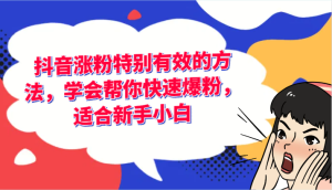 抖音涨粉特别有效的方法，学会帮你快速爆粉，适合新手小白-网创项目总站