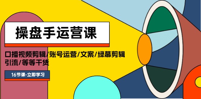 （11803期）操盘手运营课程：口播视频剪辑/账号运营/文案/绿幕剪辑/引流/干货/16节-网创项目总站