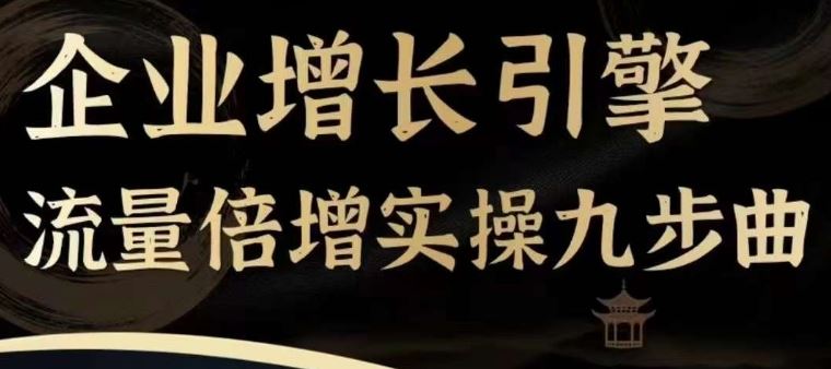 企业增长引擎流量倍增实操九步曲，一套课程帮你找到快速、简单、有效、可复制的获客+变现方式，-网创项目总站