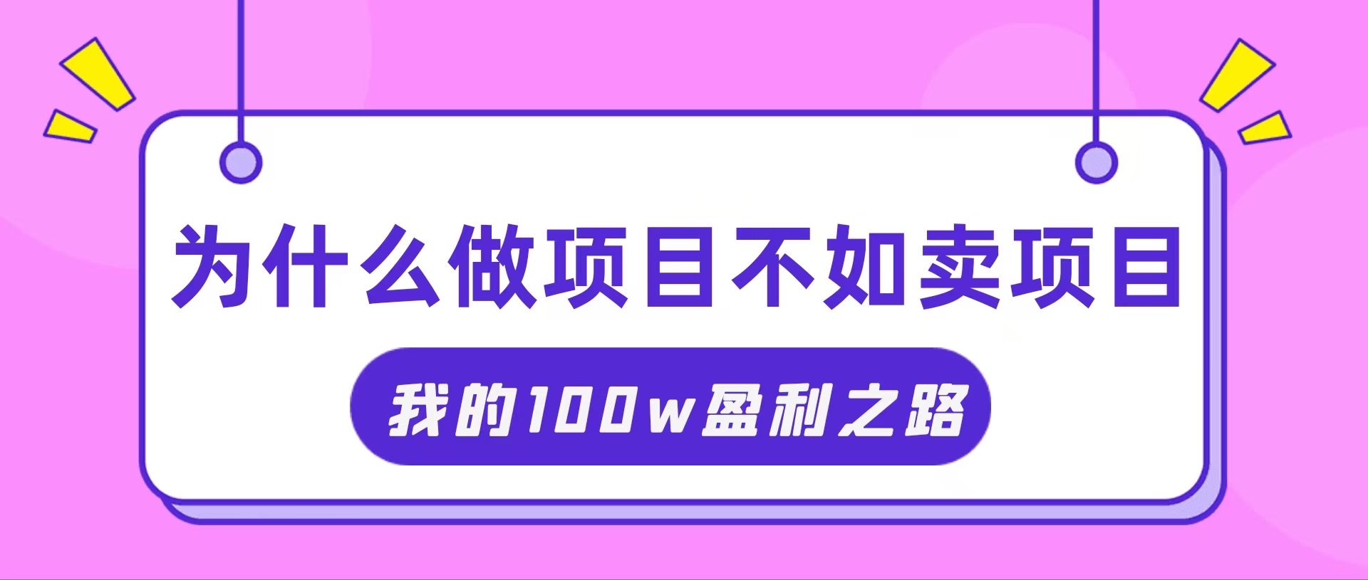 （11893期）抓住互联网创业红利期，我通过卖项目轻松赚取100W+-网创项目总站