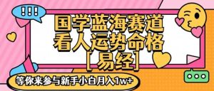 国学蓝海赋能赛道,零基础学习,手把手教学独一份新手小白月入1W+【揭秘】-网创项目总站