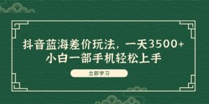 （11903期）抖音蓝海差价玩法，一天3500+，小白一部手机轻松上手-网创项目总站