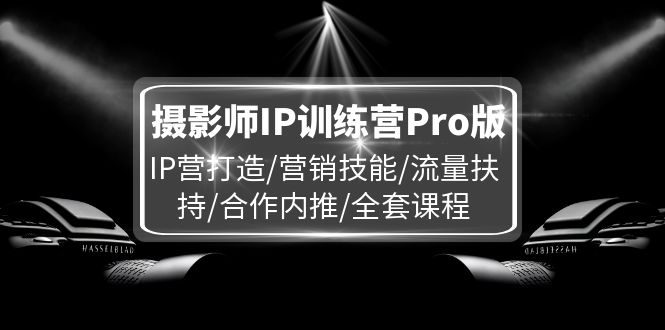 摄影师IP训练营Pro版，IP营打造/营销技能/流量扶持/合作内推/全套课程-网创项目总站