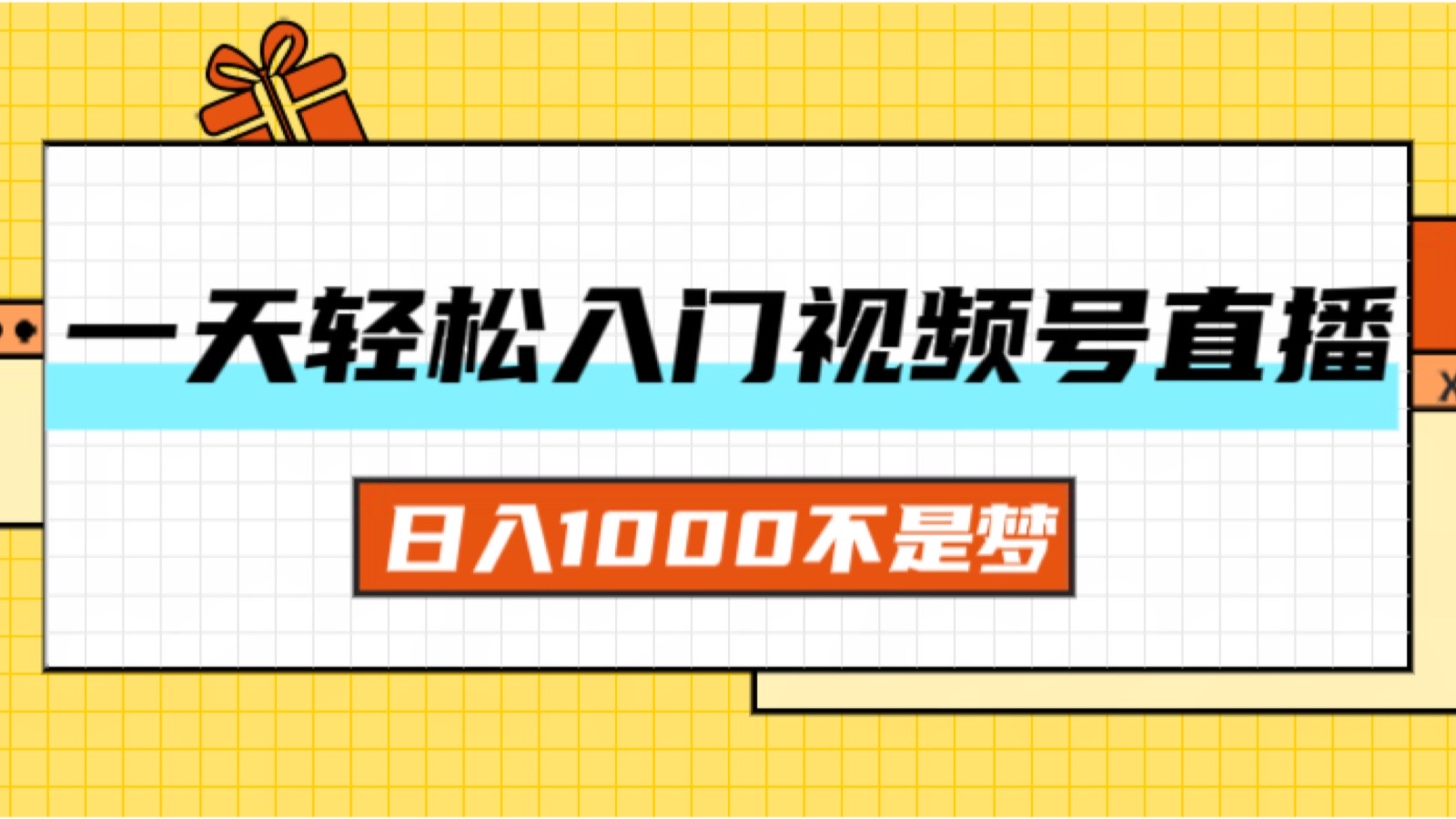 （11906期）一天入门视频号直播带货，日入1000不是梦-网创项目总站