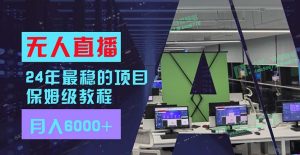 （11921期）24年最稳项目“无人直播”玩法，每月躺赚6000+，有手就会，新手福音-网创项目总站