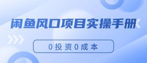 （11923期）闲鱼风口项目实操手册，0投资0成本，让你做到，月入过万，新手可做-网创项目总站