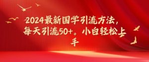2024最新国学引流方法，每天引流50+，小白轻松上手【揭秘】-网创项目总站