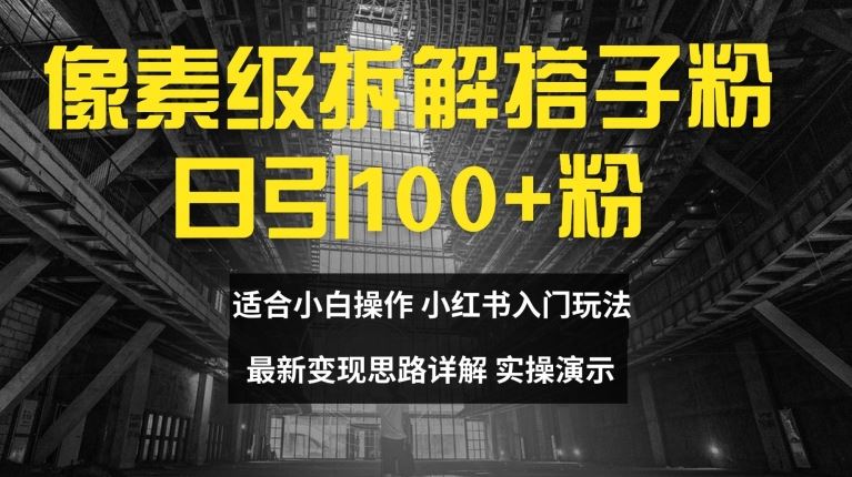 像素级拆解搭子粉，日引100+，小白看完可上手，最新变现思路详解【揭秘】-网创项目总站