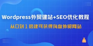 WordPress外贸建站+SEO优化教程，从0到1搭建可获得询盘外贸网站（57节课）-网创项目总站