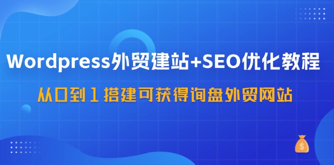 WordPress外贸建站+SEO优化教程，从0到1搭建可获得询盘外贸网站（57节课）-网创项目总站