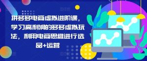 拼多多电商虚拟进阶课，学习高利润的多多虚拟玩法，利用电商思维进行选品+运营-网创项目总站