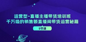 （11974期）运营型-直播主播带货培训班，千万级的销售额直播间带货运营秘籍（9节课）-网创项目总站