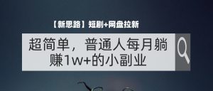 （11980期）【新思路】短剧+网盘拉新，超简单，普通人每月躺赚1w+的小副业-网创项目总站