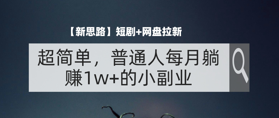 （11980期）【新思路】短剧+网盘拉新，超简单，普通人每月躺赚1w+的小副业-网创项目总站