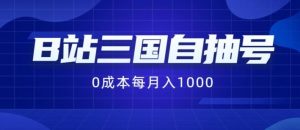 B站三国自抽号项目，0成本纯手动，每月稳赚1000【揭秘】-网创项目总站