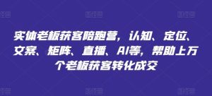 实体老板获客陪跑营，认知、定位、文案、矩阵、直播、AI等，帮助上万个老板获客转化成交-网创项目总站