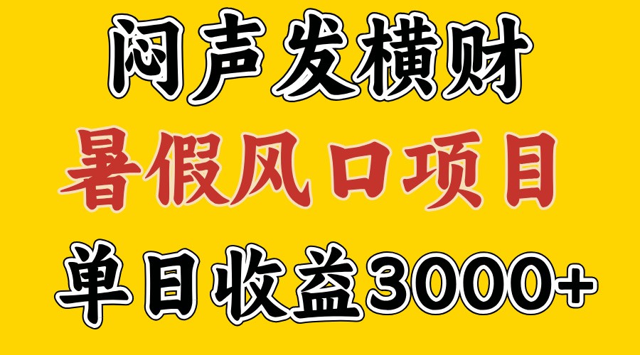 30天赚了7.5W 暑假风口项目，比较好学，2天左右上手-网创项目总站