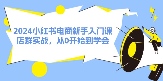 2024小红书电商新手入门课，店群实战，从0开始到学会（31节）-网创项目总站