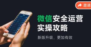 （12009期）微信安全运营实操攻略，新版升级，更加有效（2024版）-网创项目总站