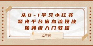 （12020期）从0-1学习小红书 聚光平台信息流投放，保姆级入门教程（12节课）-网创项目总站