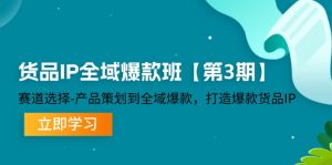 （12078期）货品-IP全域爆款班【第3期】赛道选择-产品策划到全域爆款，打造爆款货品IP-网创项目总站